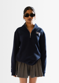 DEMYORE Unisex Signature Quarter-Zip Sweatshirt – Navy