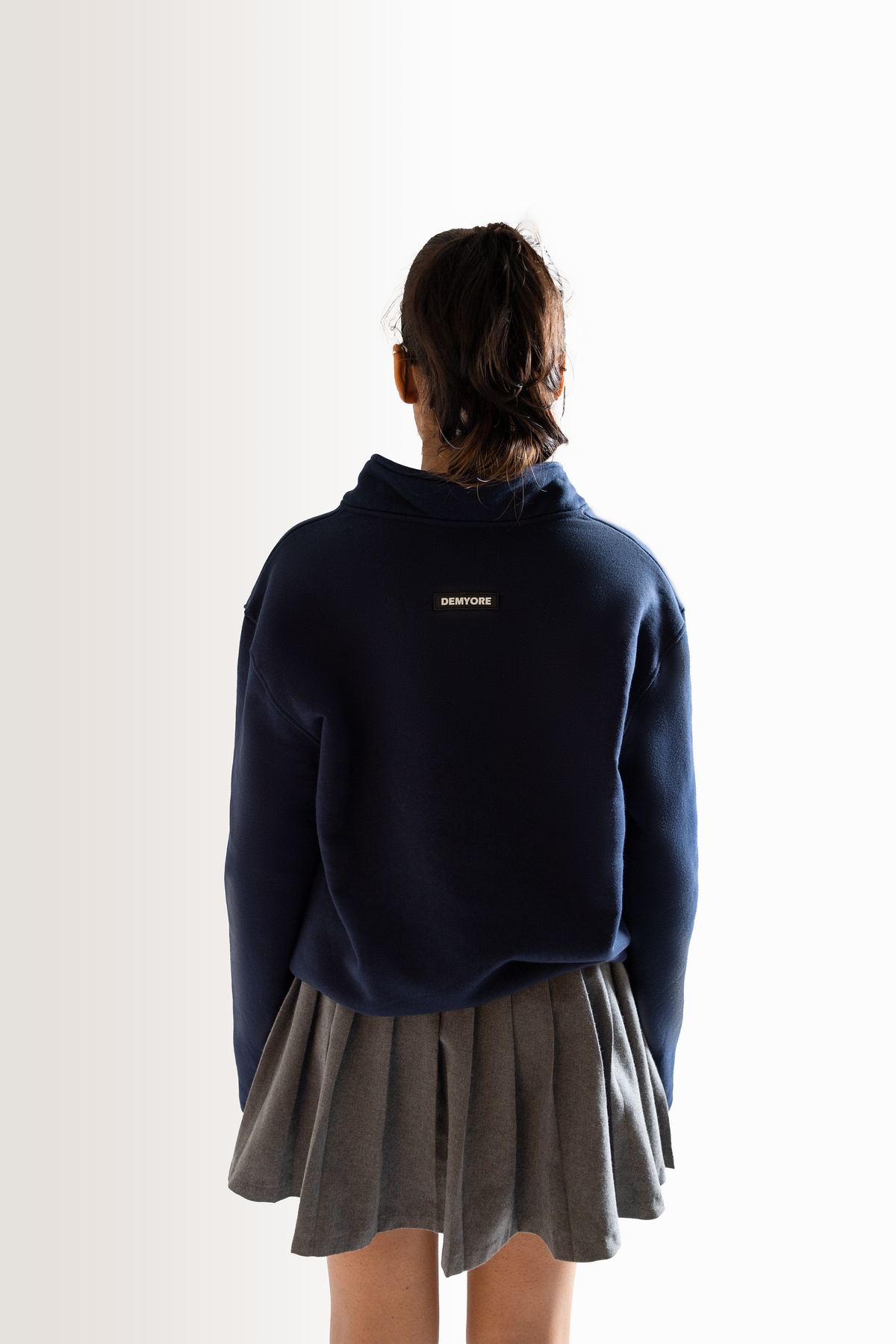 DEMYORE Unisex Signature Quarter-Zip Sweatshirt – Navy
