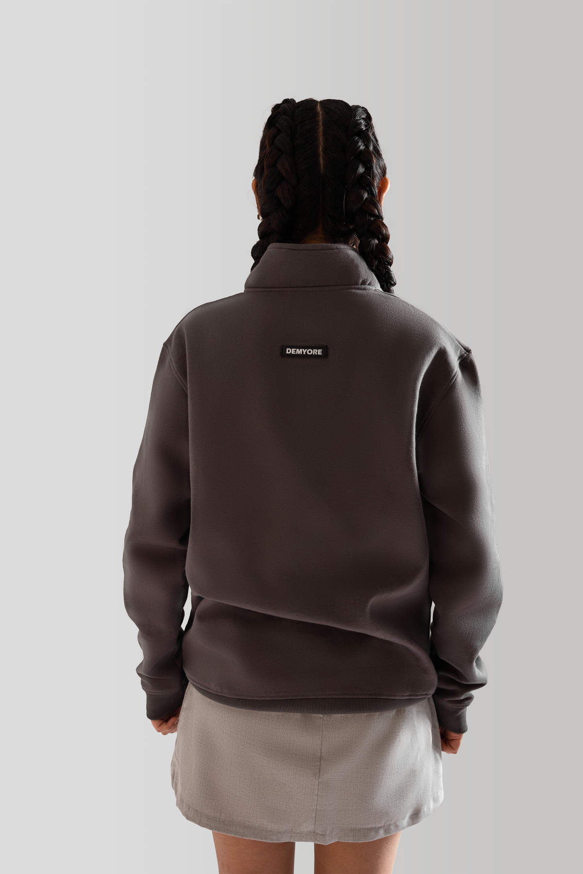 DEMYORE Signature unisex Quarter-Zip Sweatshirt – Grey